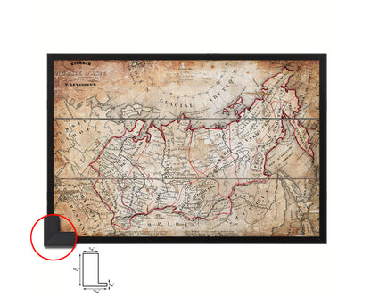 Siberia Russia Antique Map Framed Print Art Wall Decor Gifts