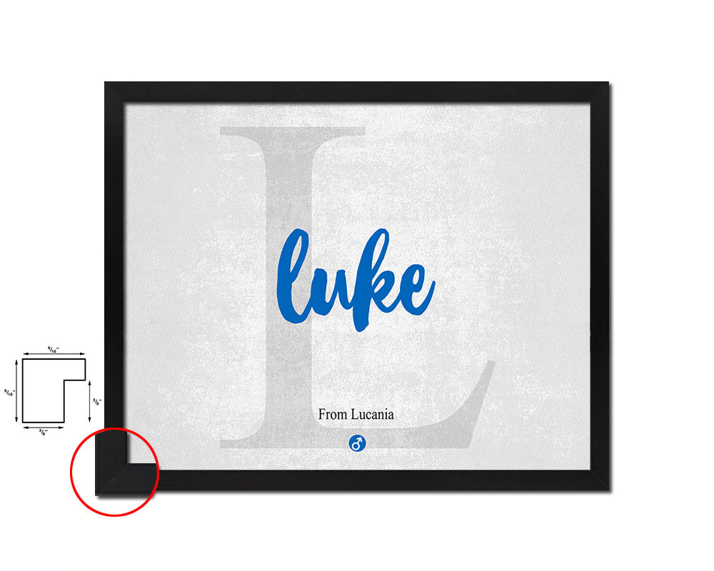 Lucas Personalized Bible Name Plate Framed Print Art Kids Baby Room Wall Decor Gifts