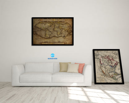 World Ocean Currents 1872 Vintage Map Framed Print Art Wall Decor Gifts