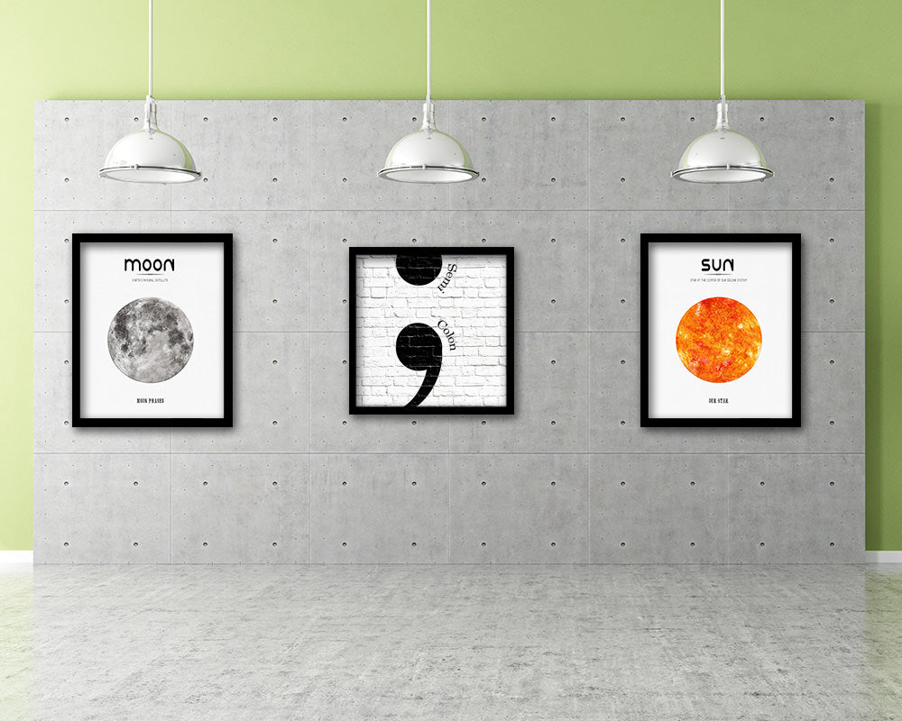 Semicolon Punctuation Symbol Framed Print Home Decor Wall Art Teacher Gifts