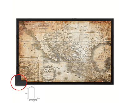 Mexico London 1821 Antique Map Framed Print Art Wall Decor Gifts
