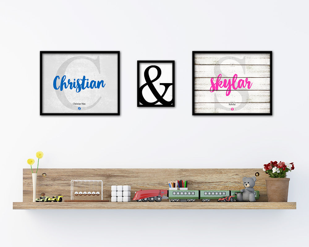 Christian Personalized Bible Name Plate Framed Print Art Kids Baby Room Wall Decor Gifts