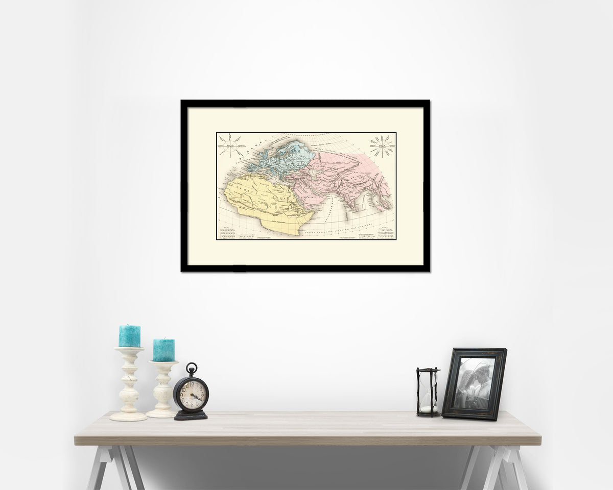 World in the time of Ptolemy Old Map Framed Print Art Wall Decor Gifts