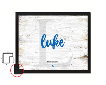 Lucas Personalized Bible Name Plate Framed Print Art Kids Baby Room Wall Decor Gifts