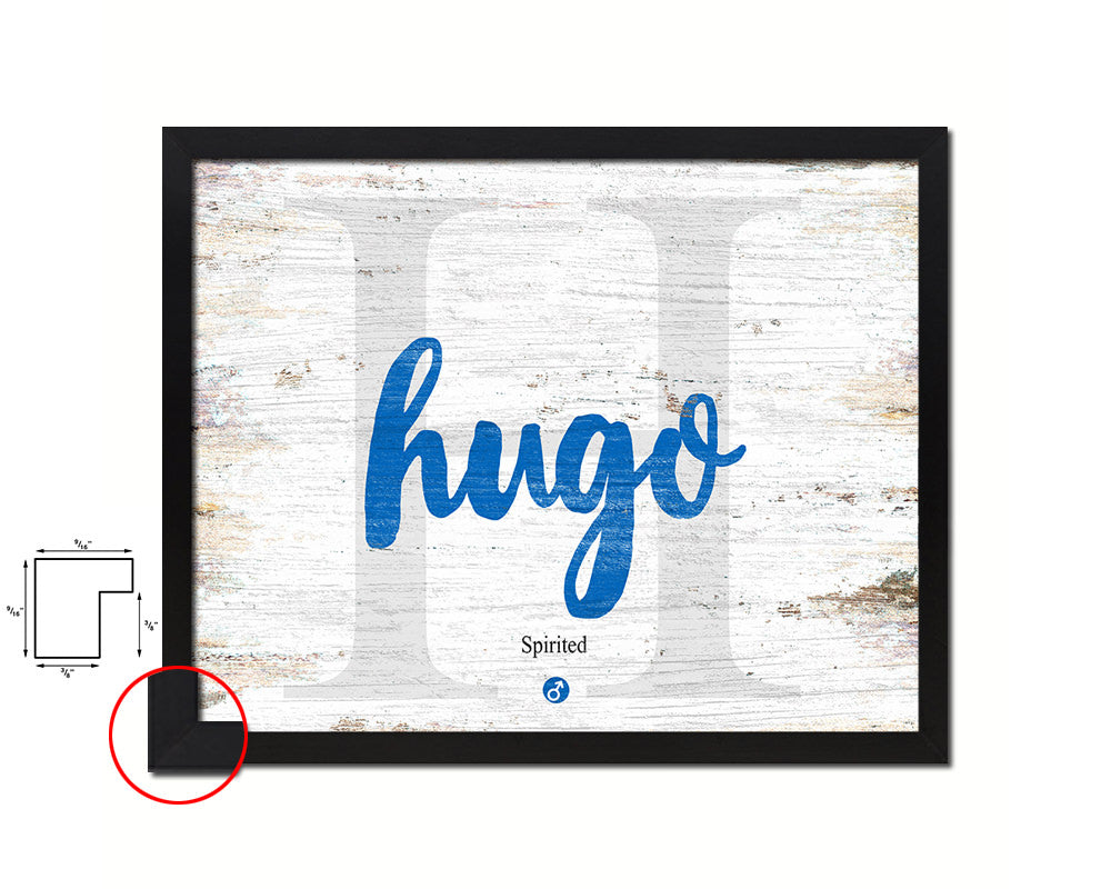Hugo Personalized Bible Name Plate Framed Print Art Kids Baby Room Wall Decor Gifts