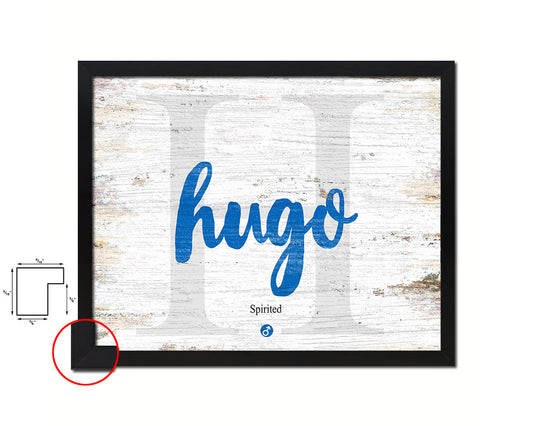 Hugo Personalized Bible Name Plate Framed Print Art Kids Baby Room Wall Decor Gifts