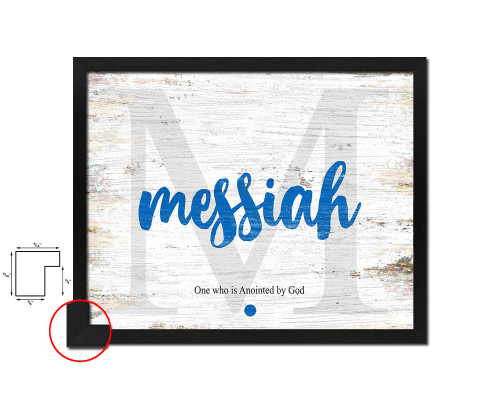 Messiah Personalized Bible Name Plate Framed Print Art Kids Baby Room Wall Decor Gifts