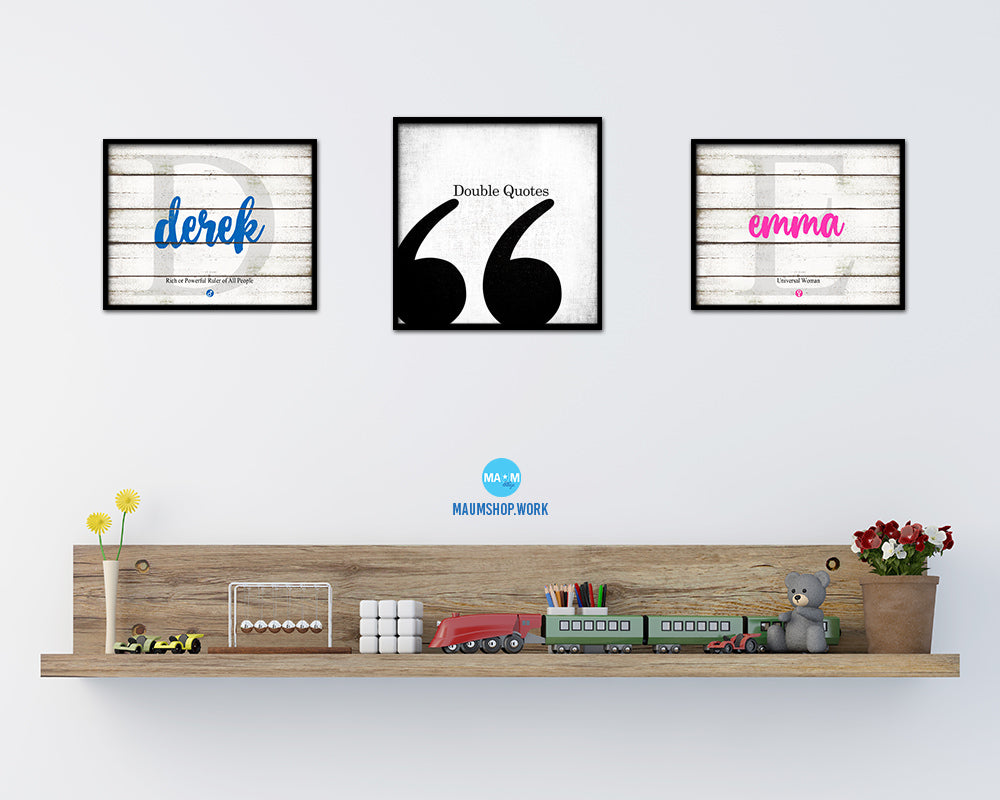 Double Quotes Punctuation Symbol Framed Print Home Decor Wall Art Teacher Gifts