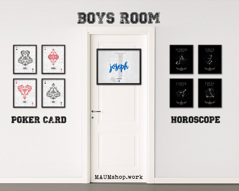 Joseph Personalized Bible Name Plate Framed Print Art Kids Baby Room Wall Decor Gifts