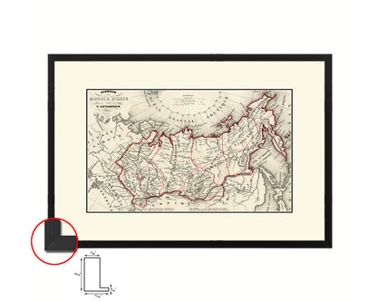 Siberia Russia Old Map Framed Print Art Wall Decor Gifts