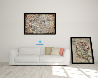 Christian Celestial Hemisphere Atlas Coelestis Andreas Cellarius Antique Map Framed Print