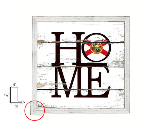 Florida State Flag Home Sign Framed Print Decor Wall Art Gifts