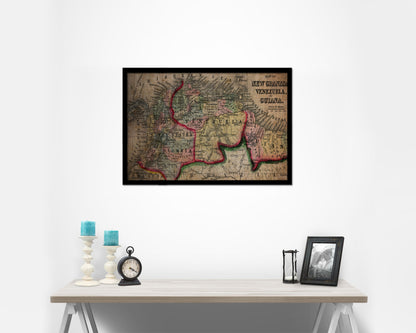 Venezuela Vintage Map Framed Print Art Wall Decor Gifts