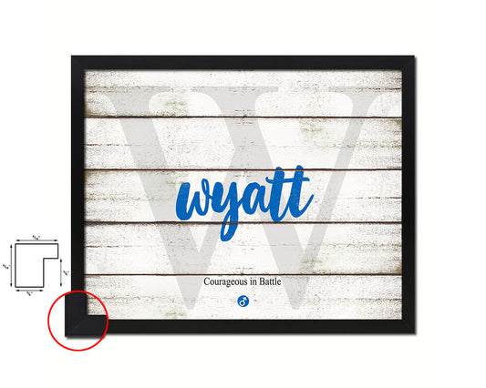 Wyatt Personalized Bible Name Plate Framed Print Art Kids Baby Room Wall Decor Gifts