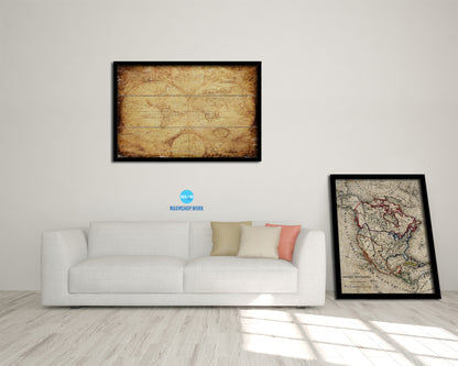 World Circa 1675-1710 Antique Map Framed Print Art Wall Decor Gifts