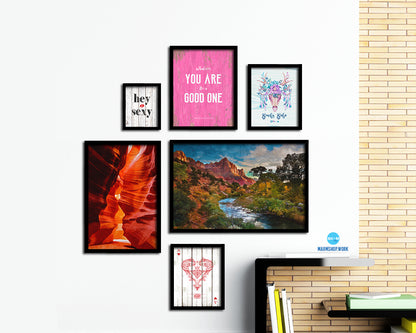 Zion National Park Utah Landscape Painting Print Art Frame Home Wall Decor Gifts