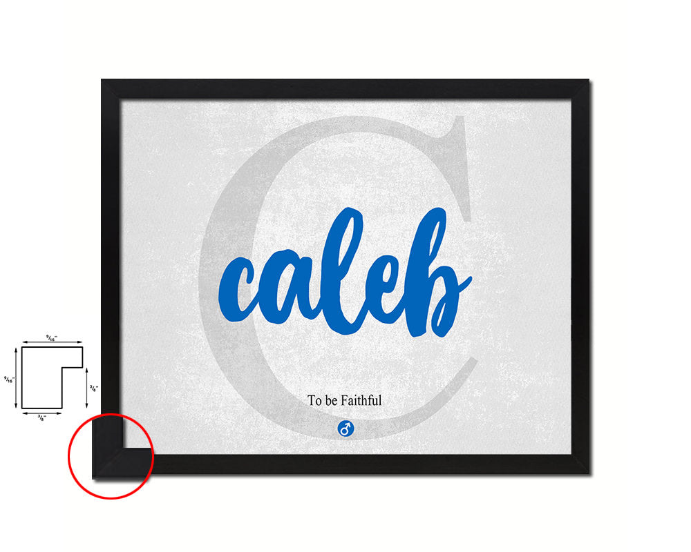 Caleb Personalized Bible Name Plate Framed Print Art Kids Baby Room Wall Decor Gifts