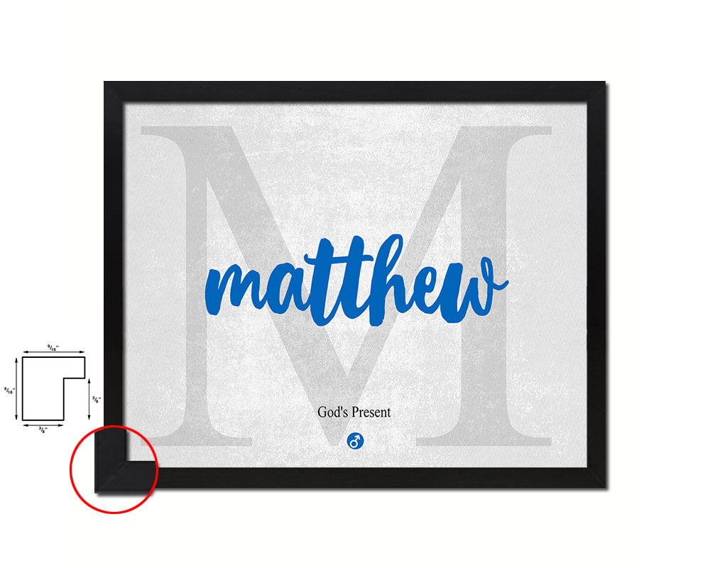 Matthew Personalized Bible Name Plate Framed Print Art Kids Baby Room Wall Decor Gifts