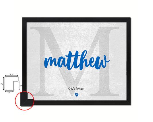 Matthew Personalized Bible Name Plate Framed Print Art Kids Baby Room Wall Decor Gifts