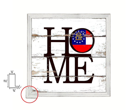 Georgia State Flag Home Sign Framed Print Decor Wall Art Gifts