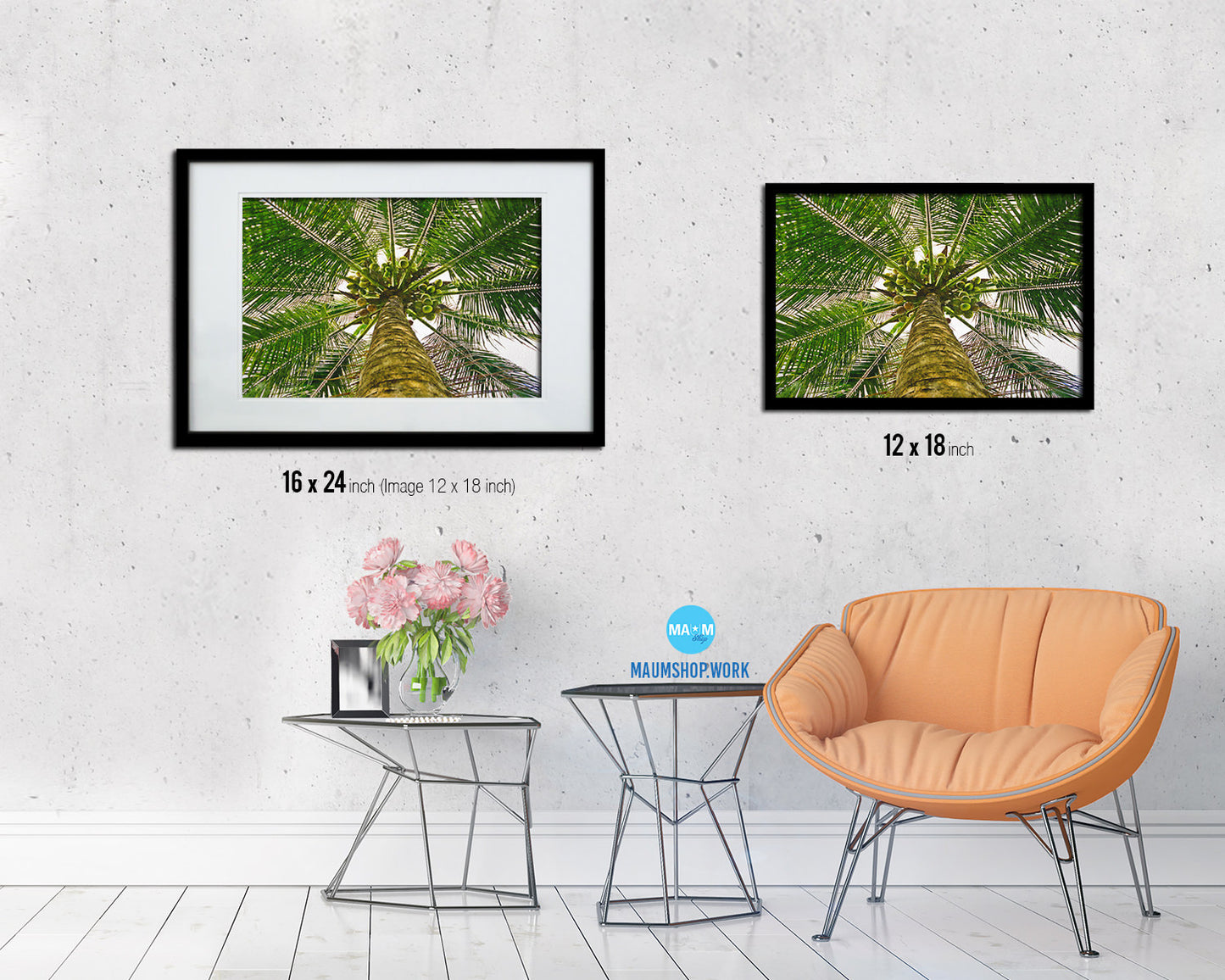 Forest Coconut Tree Landscape Painting Print Art Frame Home Wall Decor Gifts