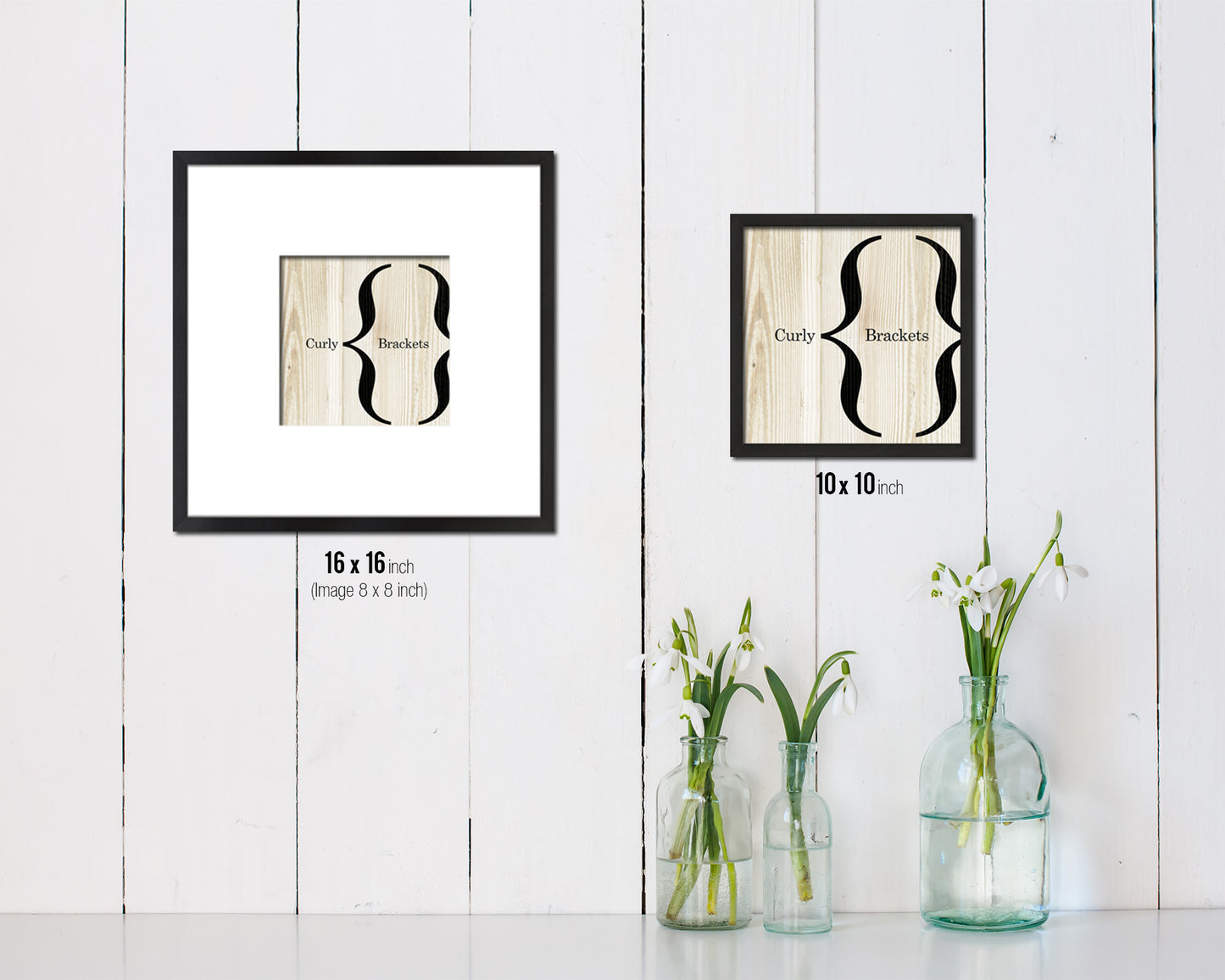 Curly Brackets Punctuation Symbol Framed Print Home Decor Wall Art Teacher Gifts