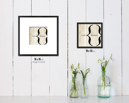 Curly Brackets Punctuation Symbol Framed Print Home Decor Wall Art Teacher Gifts