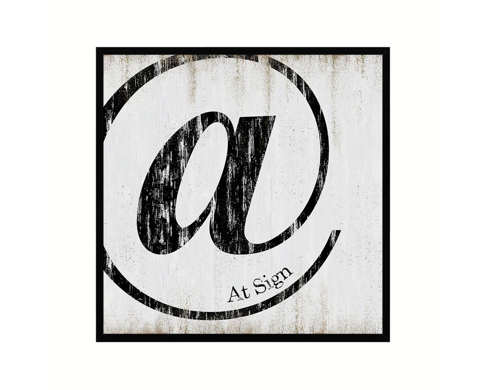 At Sign Punctuation Symbol Framed Print Home Decor Wall Art Teacher Gifts
