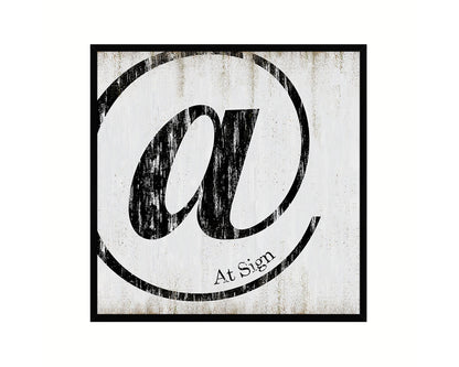 At Sign Punctuation Symbol Framed Print Home Decor Wall Art Teacher Gifts
