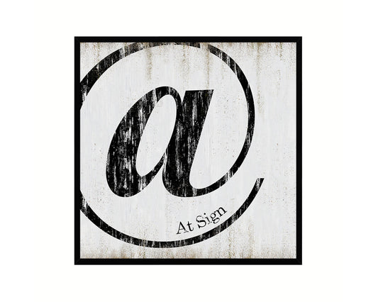 At Sign Punctuation Symbol Framed Print Home Decor Wall Art Teacher Gifts