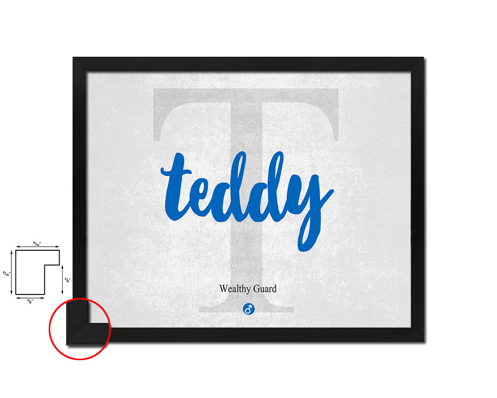 Teddy Personalized Bible Name Plate Framed Print Art Kids Baby Room Wall Decor Gifts