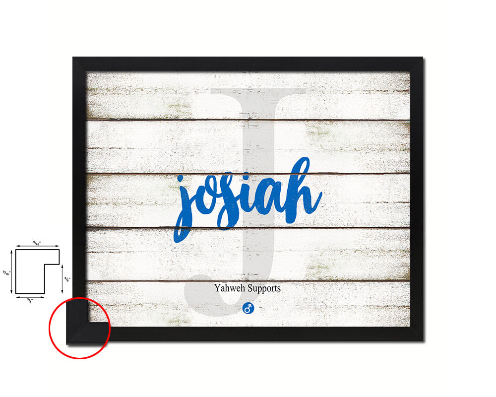 Josiah Personalized Bible Name Plate Framed Print Art Kids Baby Room Wall Decor Gifts