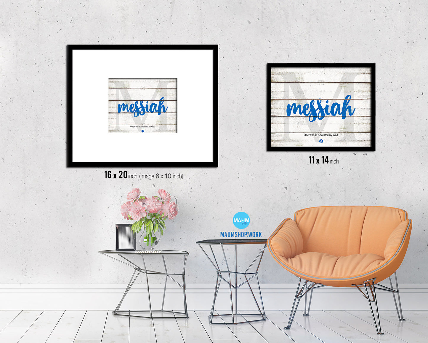Messiah Personalized Bible Name Plate Framed Print Art Kids Baby Room Wall Decor Gifts