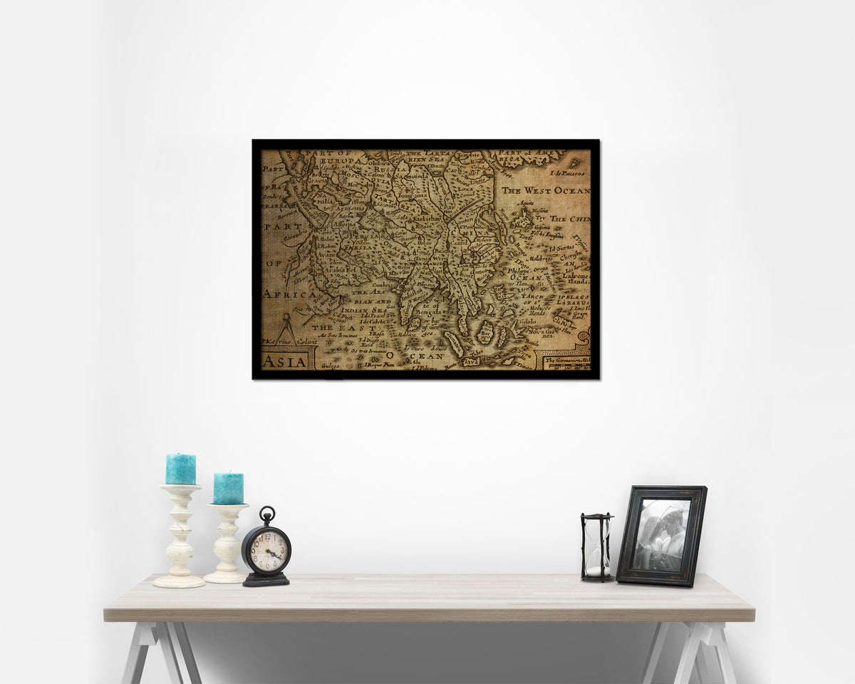 Asia John Speed 1675 Vintage Map Framed Print Art Wall Decor Gifts