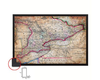 Ontario Canada Antique Map Framed Print Art Wall Decor Gifts