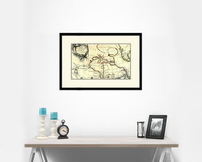 North East Canada and Greenland Old Map Framed Print Art Wall Decor Gifts