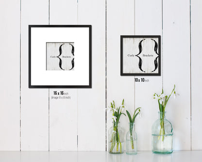 Curly Brackets Punctuation Symbol Framed Print Home Decor Wall Art Teacher Gifts
