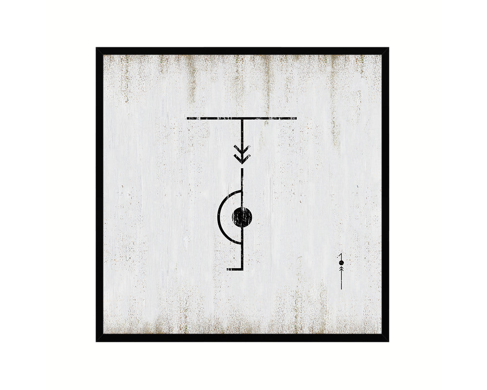 Letter T Custom Scrabble Sign Framed Prints Wall Art Decor Gifts, White Wash