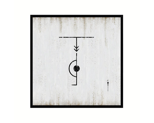 Letter T Custom Scrabble Sign Framed Prints Wall Art Decor Gifts, White Wash