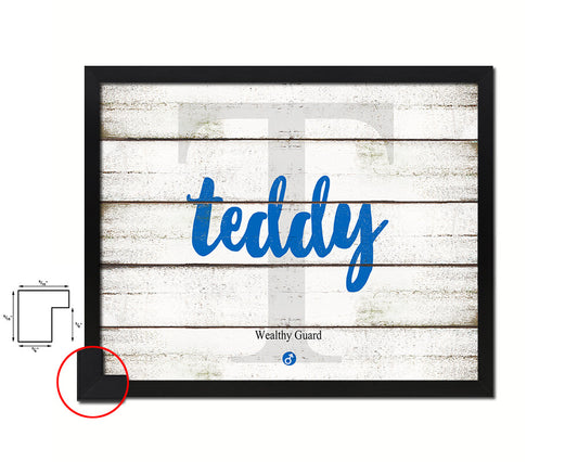Teddy Personalized Bible Name Plate Framed Print Art Kids Baby Room Wall Decor Gifts