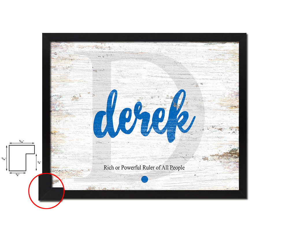 Derek Personalized Bible Name Plate Framed Print Art Kids Baby Room Wall Decor Gifts