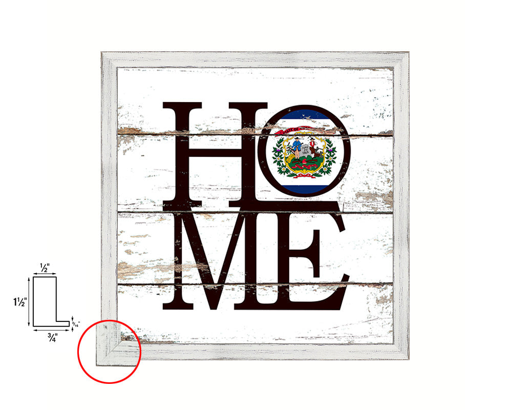 West Virginia State Flag Home Sign Framed Print Decor Wall Art Gifts