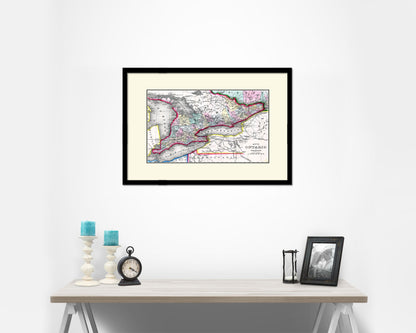 Ontario Canada Old Map Framed Print Art Wall Decor Gifts