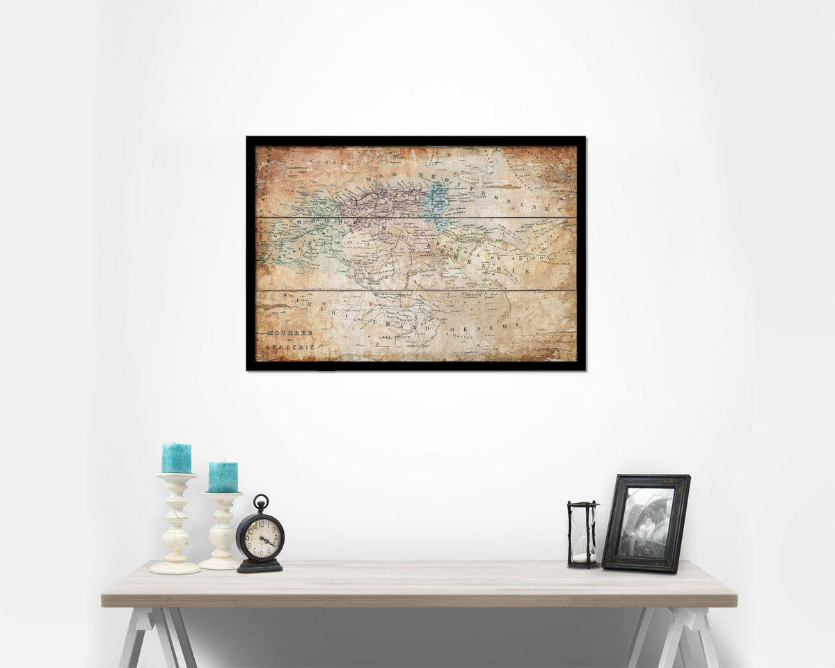 North Africa Barbary Coast Antique Map Framed Print Art Wall Decor Gifts
