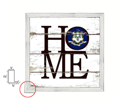 Connecticut State Flag Home Sign Framed Print Decor Wall Art Gifts