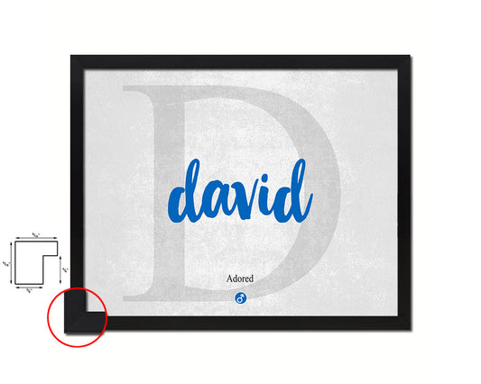 David Personalized Bible Name Plate Framed Print Art Kids Baby Room Wall Decor Gifts