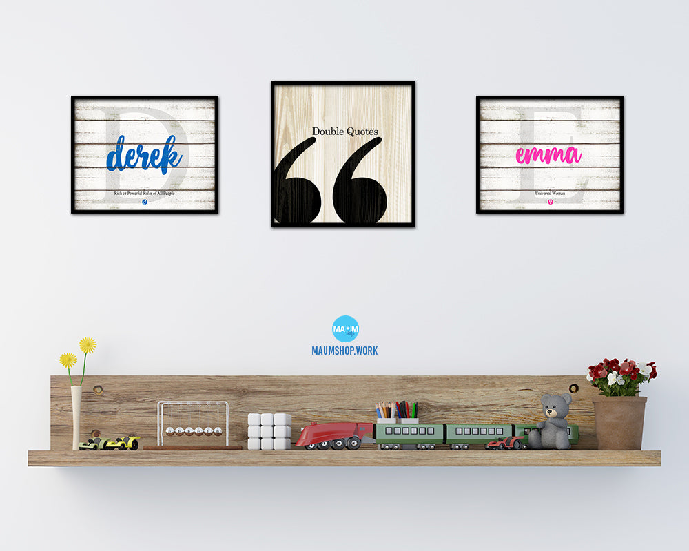 Double Quotes Punctuation Symbol Framed Print Home Decor Wall Art Teacher Gifts