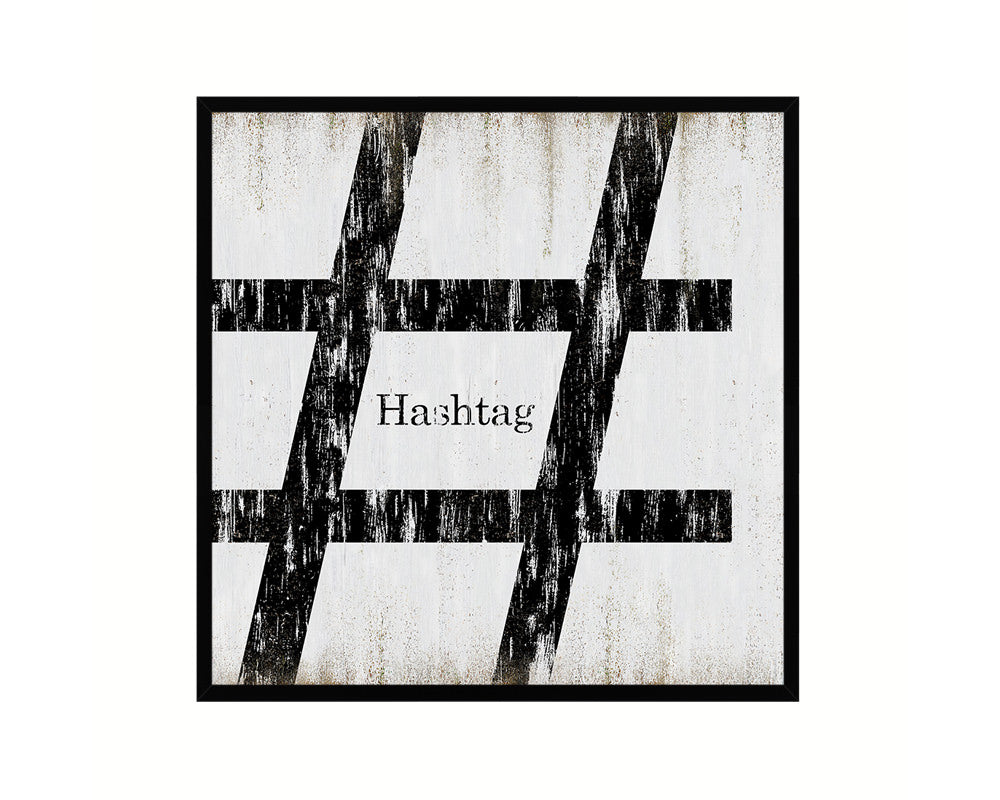 Hashtag Punctuation Symbol Framed Print Home Decor Wall Art Teacher Gifts