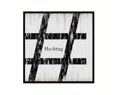 Hashtag Punctuation Symbol Framed Print Home Decor Wall Art Teacher Gifts