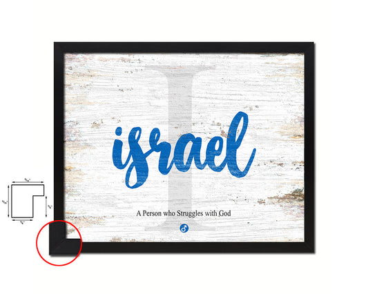 Israel Personalized Bible Name Plate Framed Print Art Kids Baby Room Wall Decor Gifts